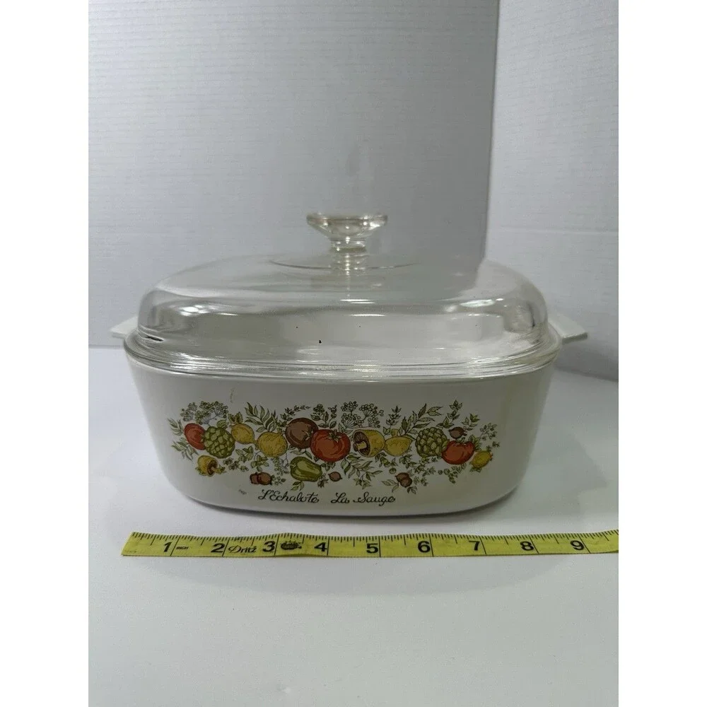 Corning Ware Spice of Life 4 Quart A-84-B L'Echalote La Sauge w/Pyrex Lid A-12-C